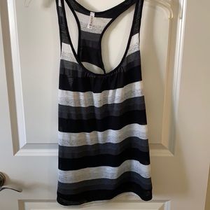 Striped Black and Gray Women's Tank Top